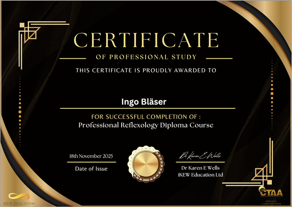 Zertifikat Professional Reflexology Diploma Course- Dr. Kare E. Wells